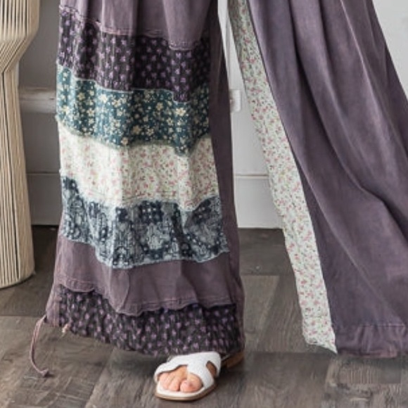 Oli & Hali Patchwork Jogger Pants in Mineral Wash Navy - Picture 7 of 10